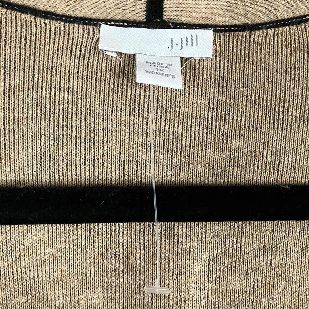 J JILL Longline Cotton Cardigan Duster Sweater 1X Pockets Minimalist Work Black - Picture 8 of 11